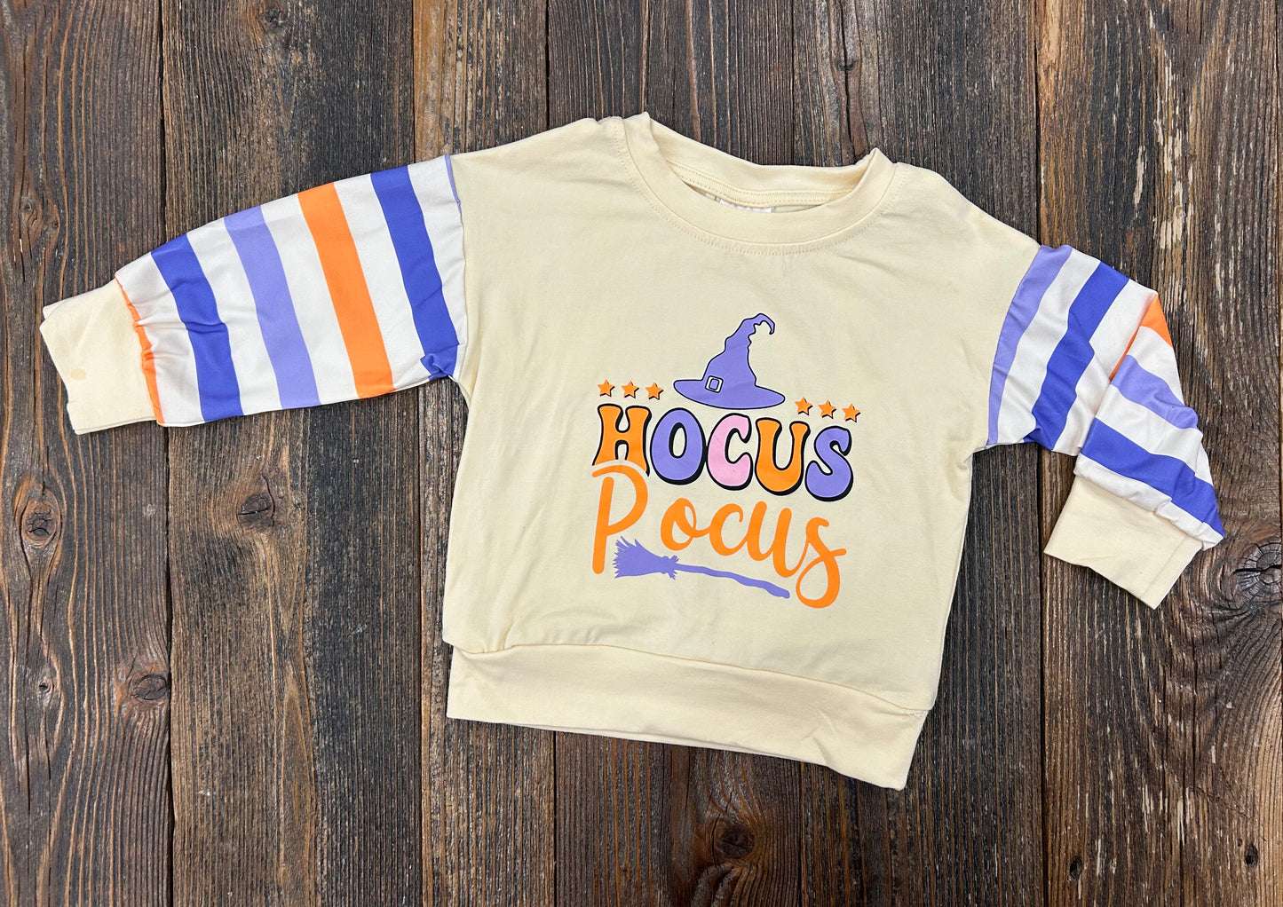 Purple & Orange Stripe Pocus Bubble/Tee