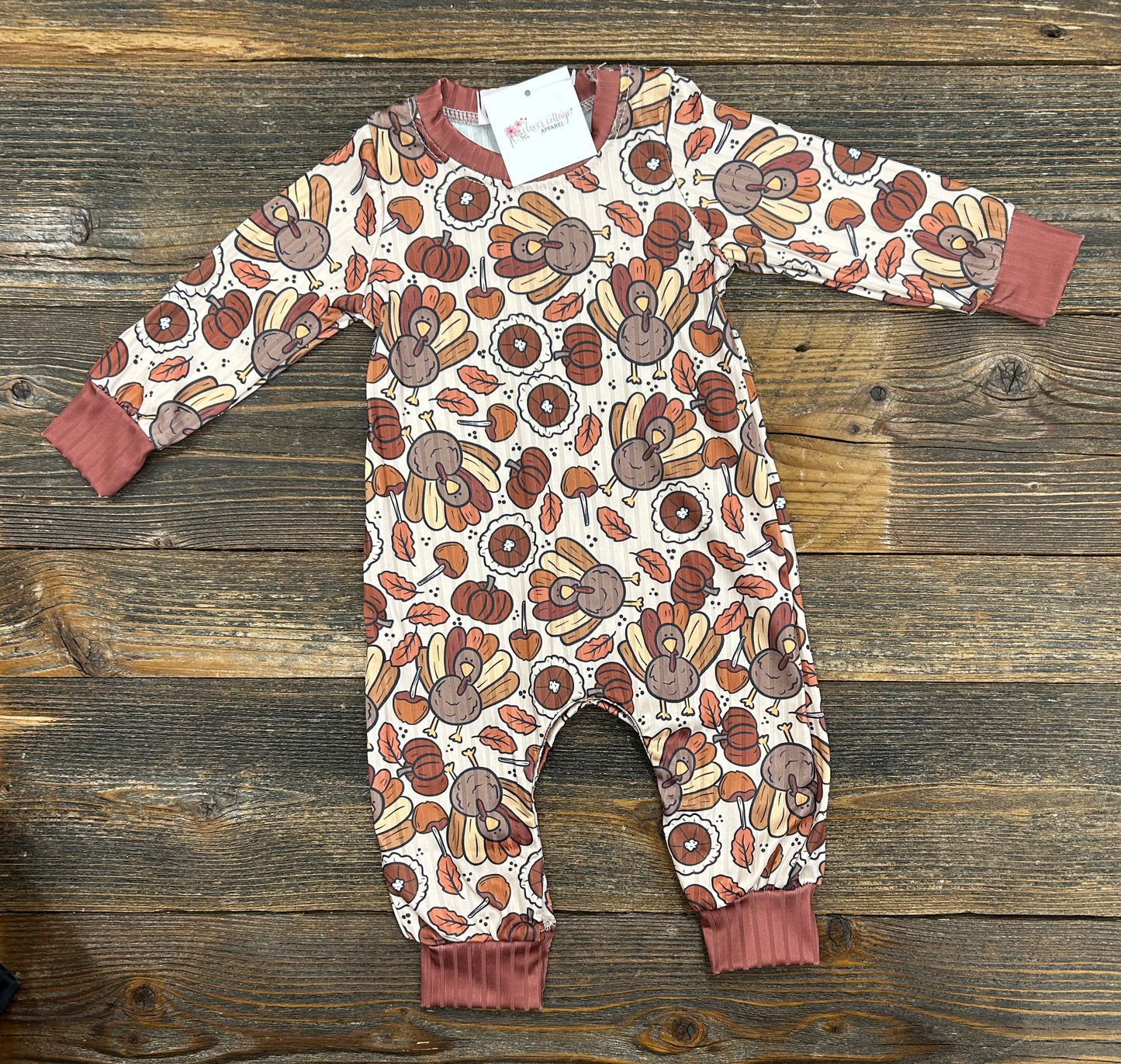 CC Thanksgiving Turkey Long Sleeve Romper