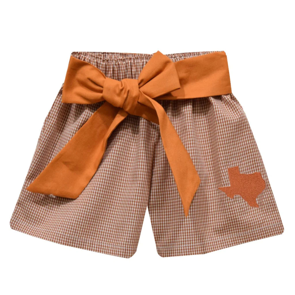 Texas Gingham Shorts With Sash