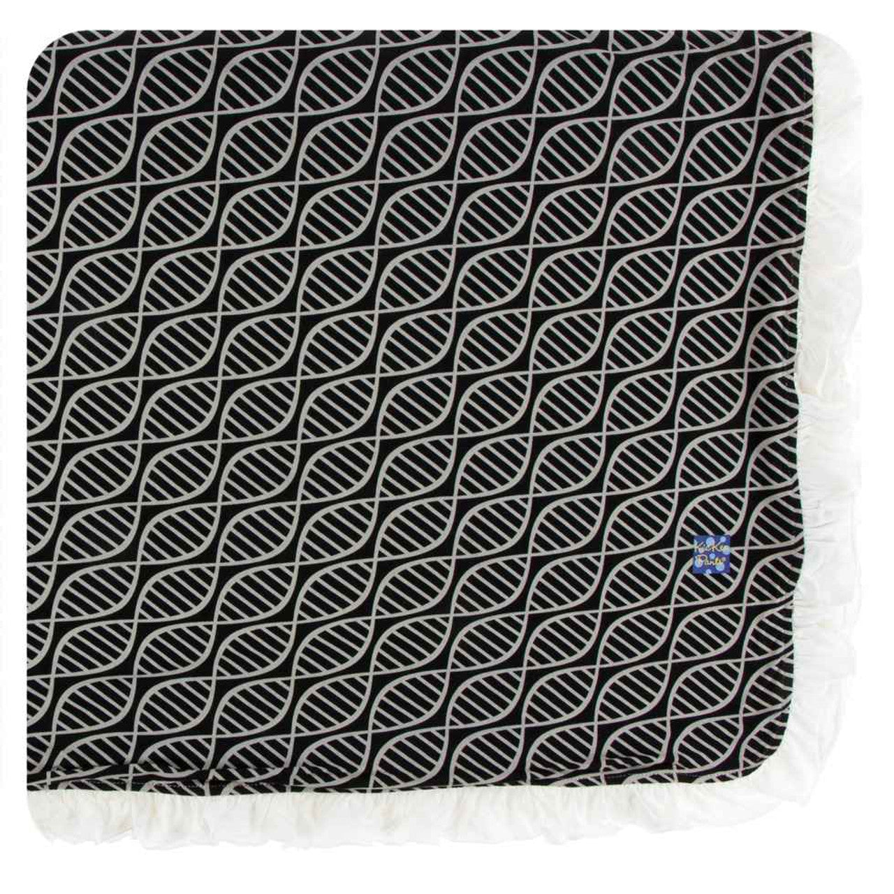 Kickee Midnight Double Helix Ruffle Toddler Blanket