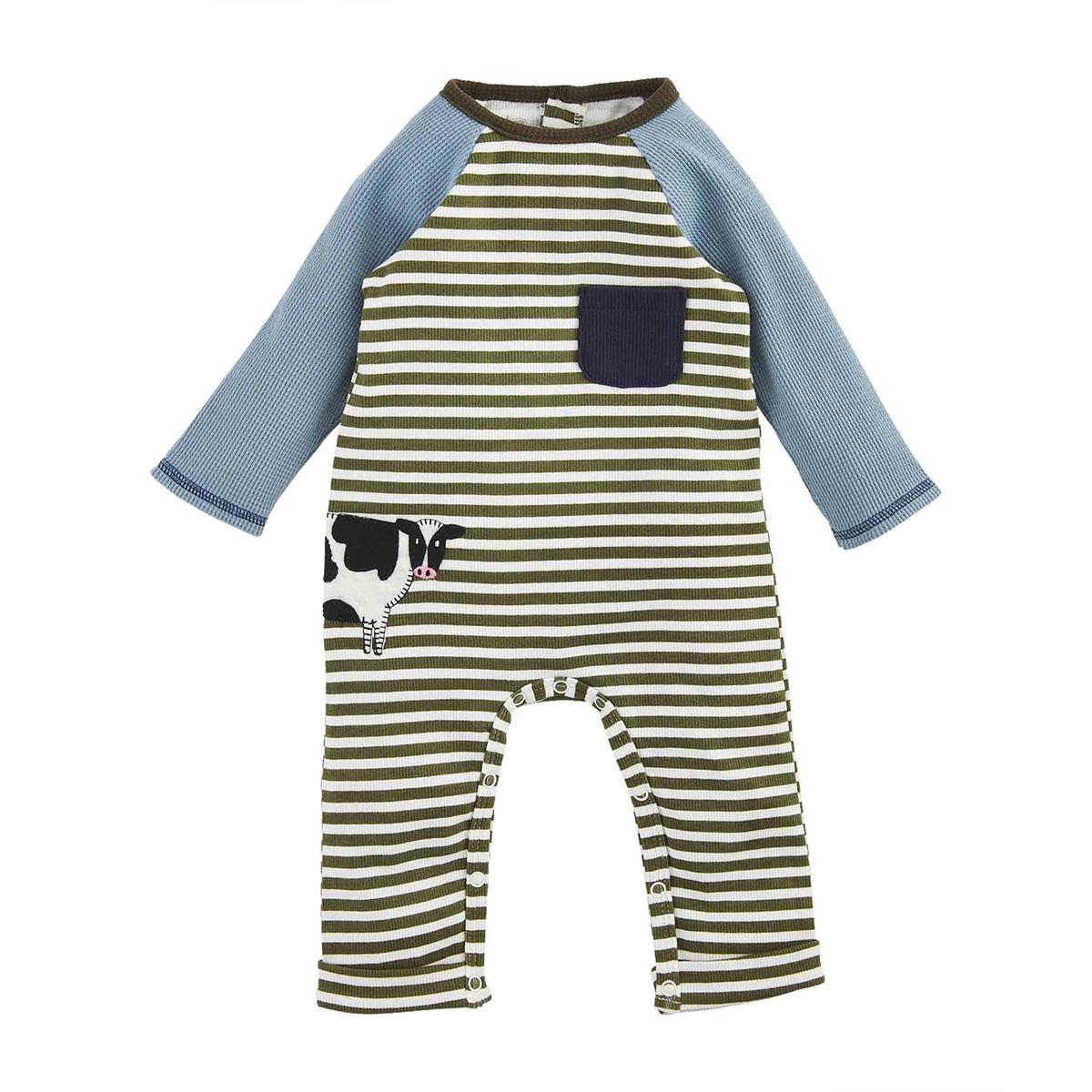 Mudpie Cow Striped 1pc