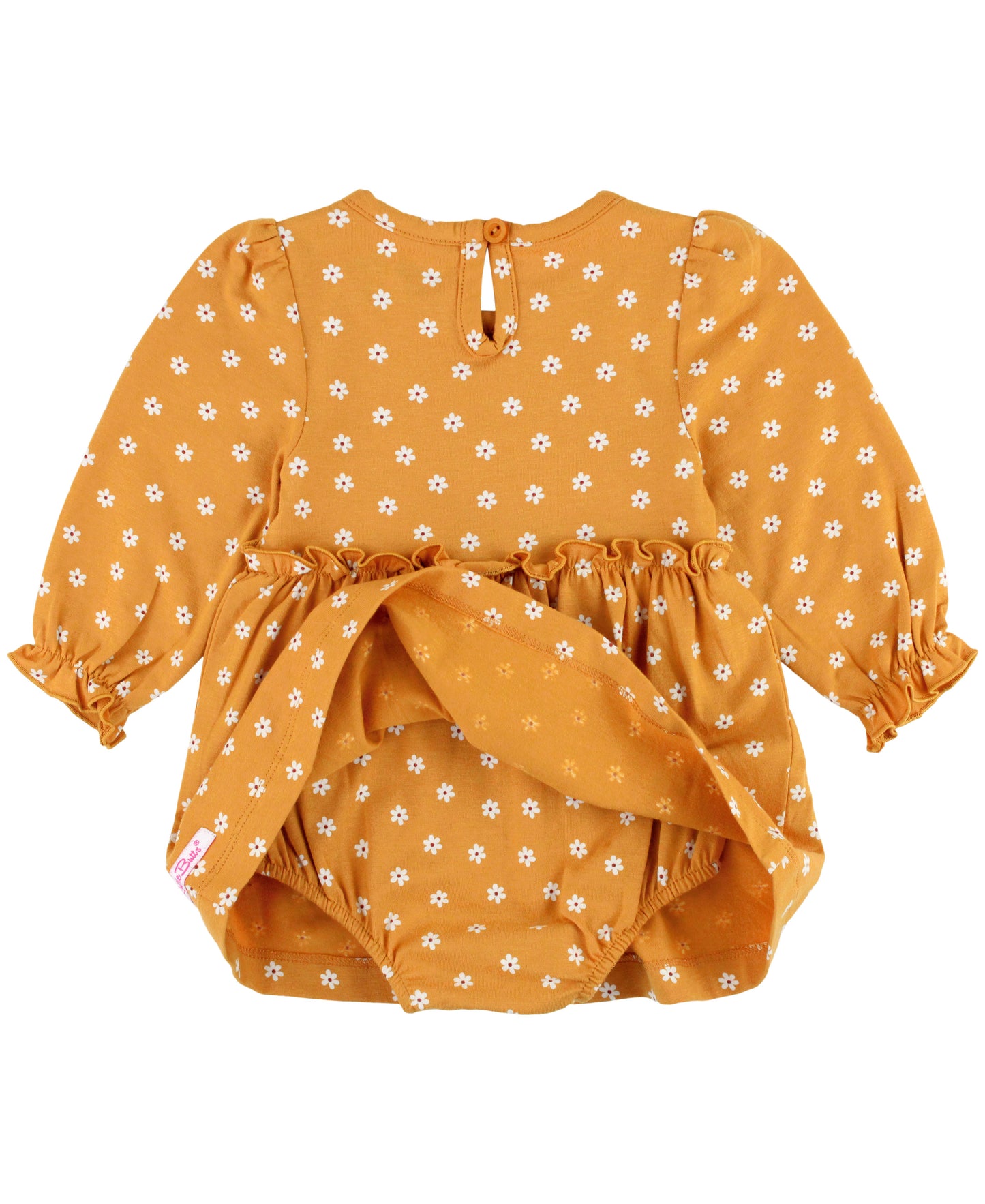 RuffleButts Honey Buds Knit Long Sleeve Skirted Romper