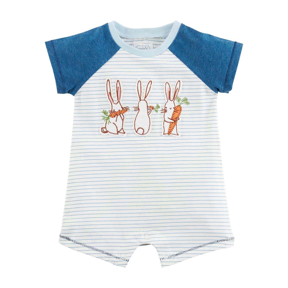 Mudpie Easter Bunny Applique Shortall
