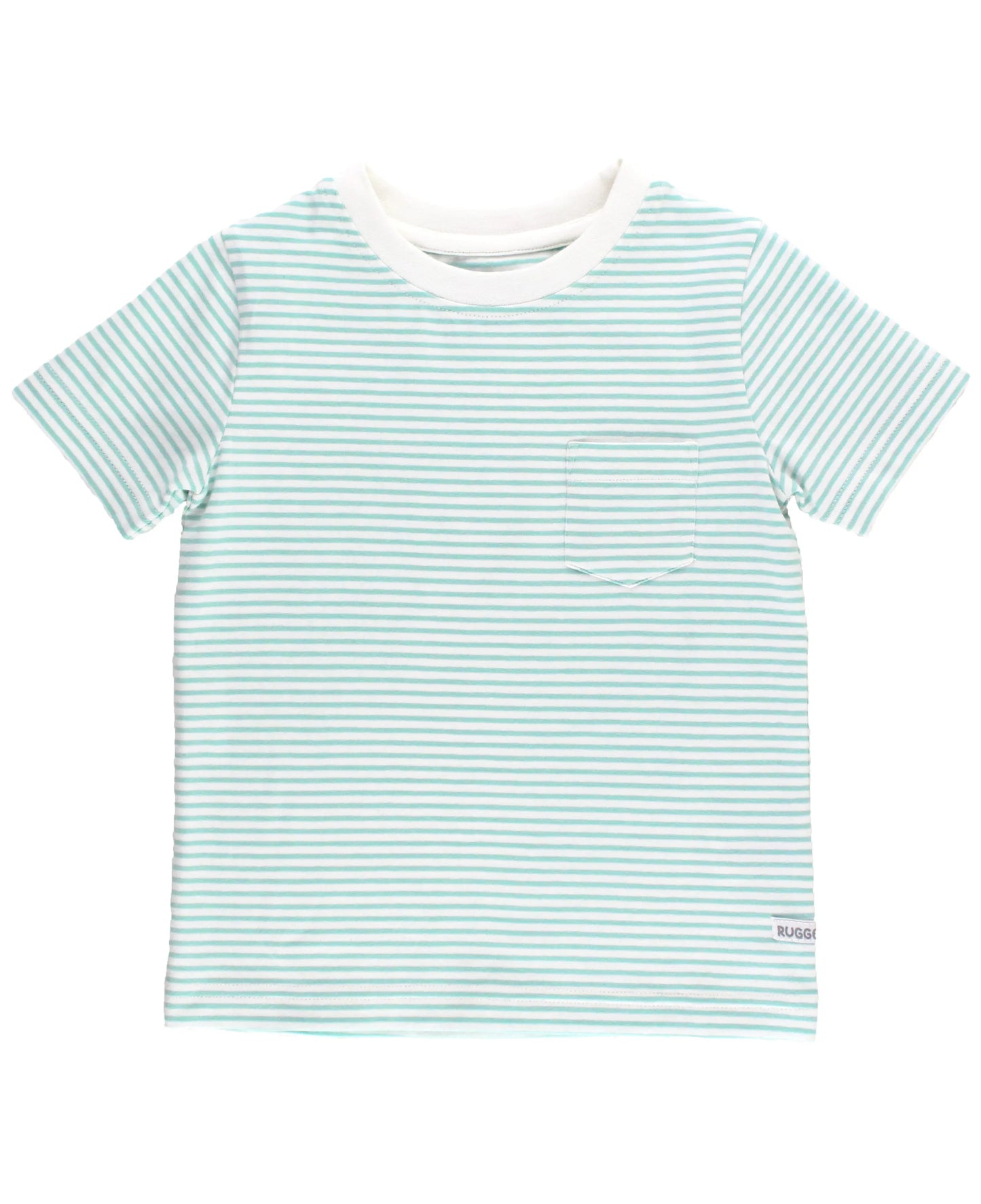 RuggedButts Vintage Aqua Stripe Short Sleeve Pocket Tee