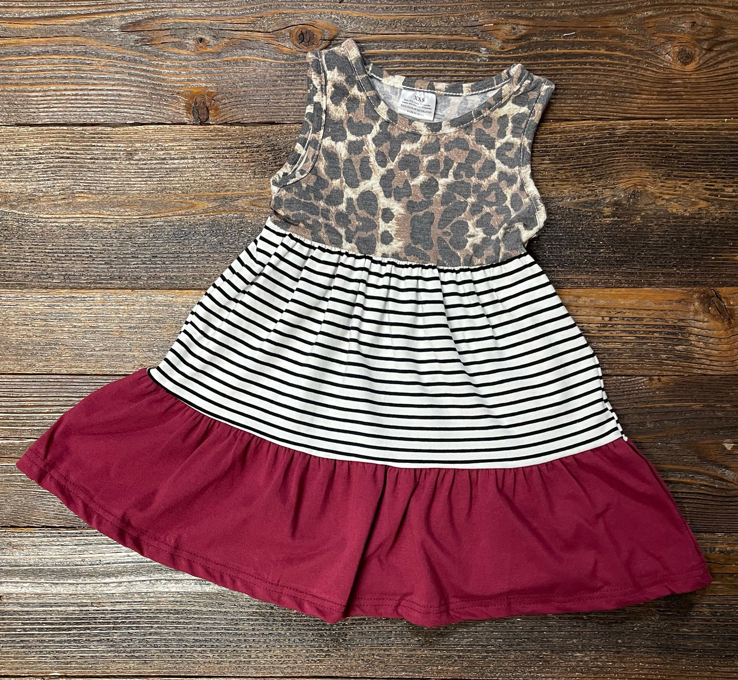 Mommy & Me Maroon/Leopard Maxi Dress