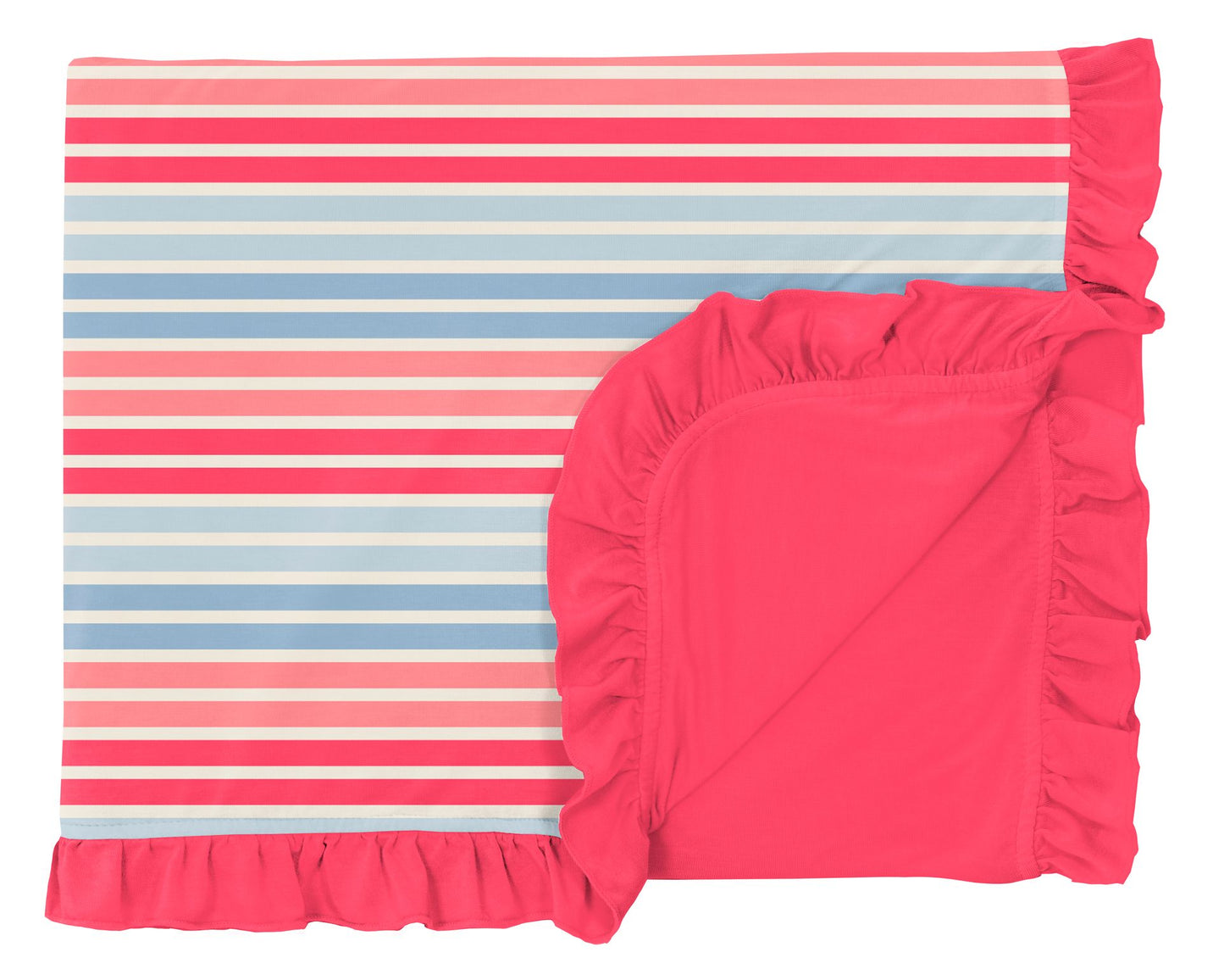 Kickee Pants Cotton Candy Stripe Print Ruffle Toddler Blanket
