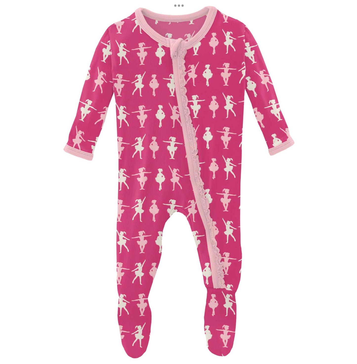Kickee Pants Calypso Ballerina Muffin Ruffle Footie with Zipper