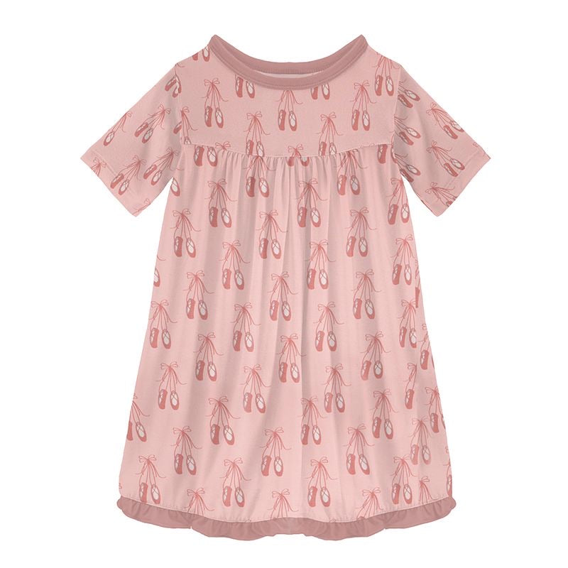 Kickee Pants Baby Rose Ballet Print Classic Short Sleeve Swing Dress