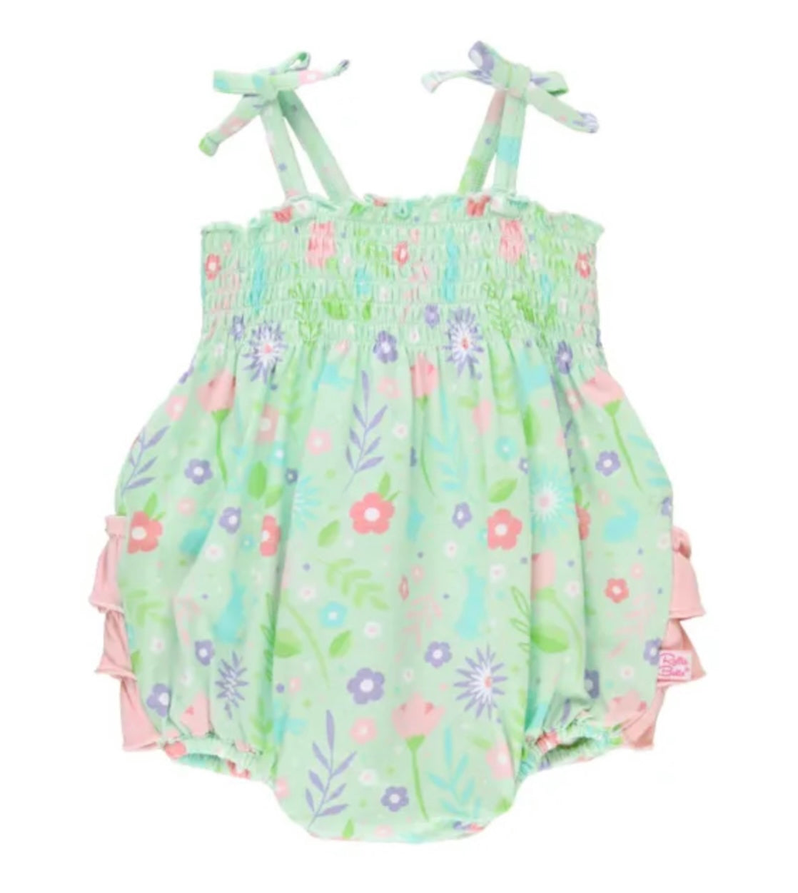 RuffleButts Some Bunny to Love Ruched Tie Bubble