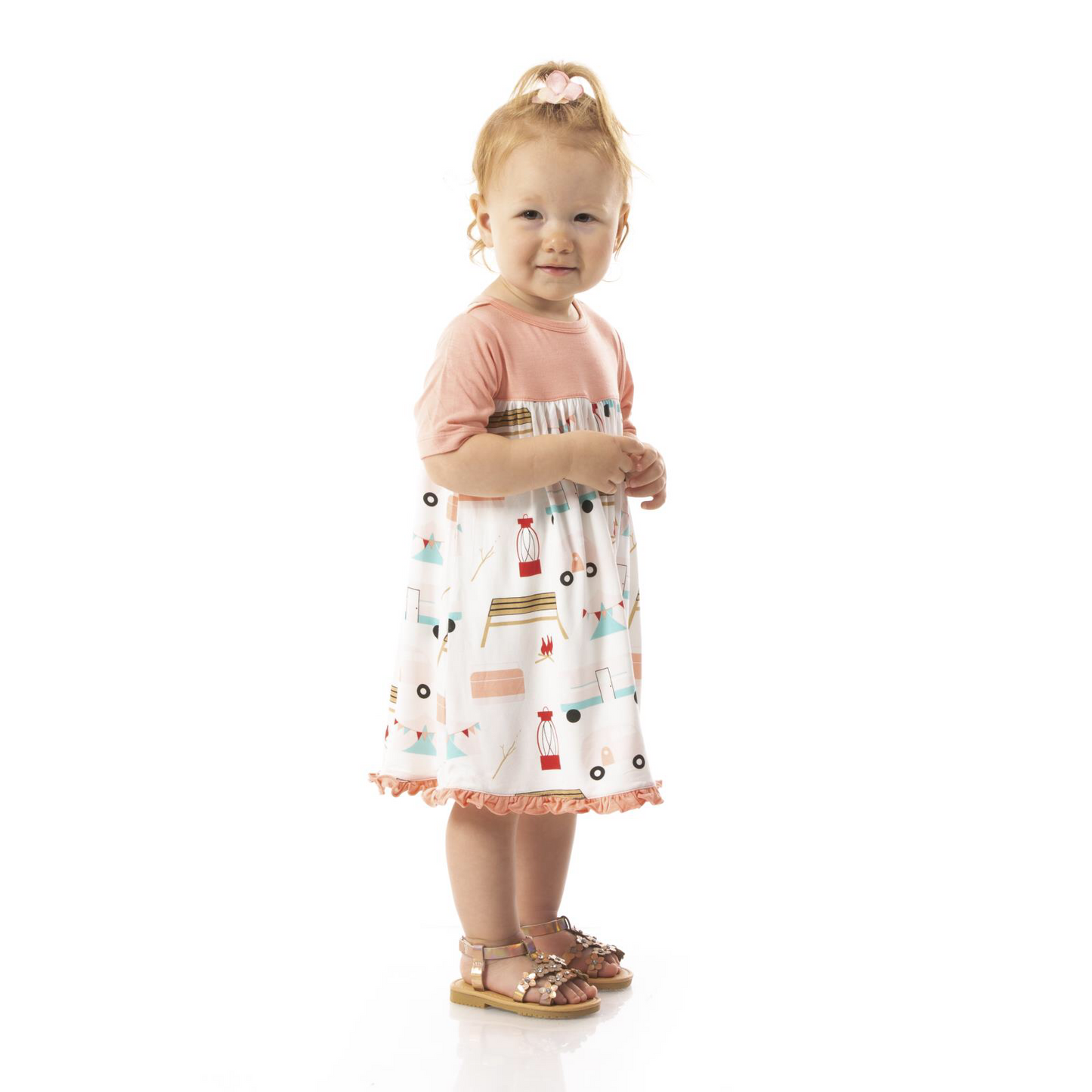 Kickee Pants Natural Camping Classic Short Sleeve Swing Dress