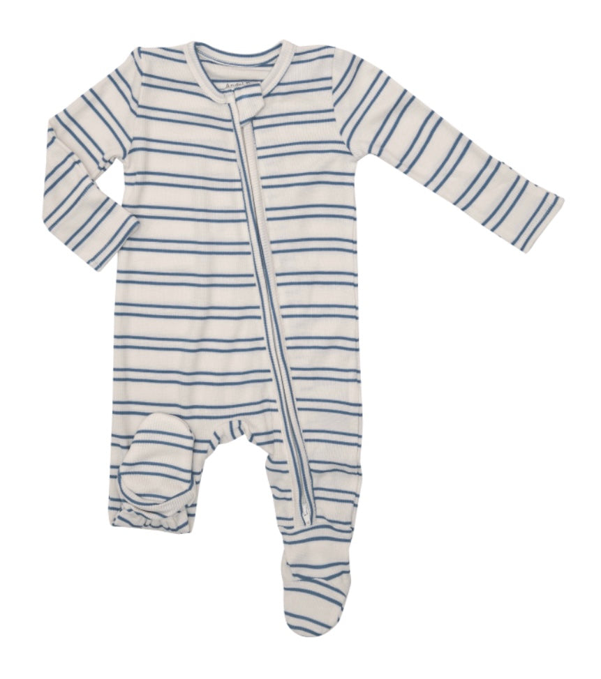 Angel Dear Blue Stripe 2-Way Zipper Footie