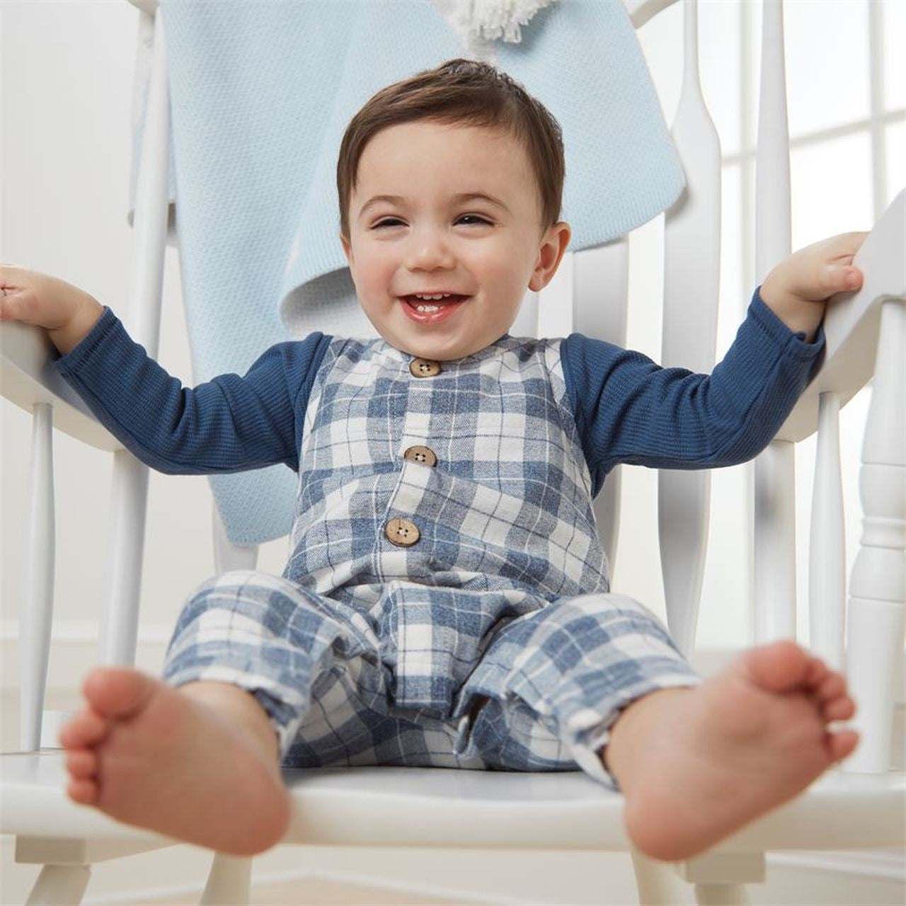 Mudpie Check Overall Set