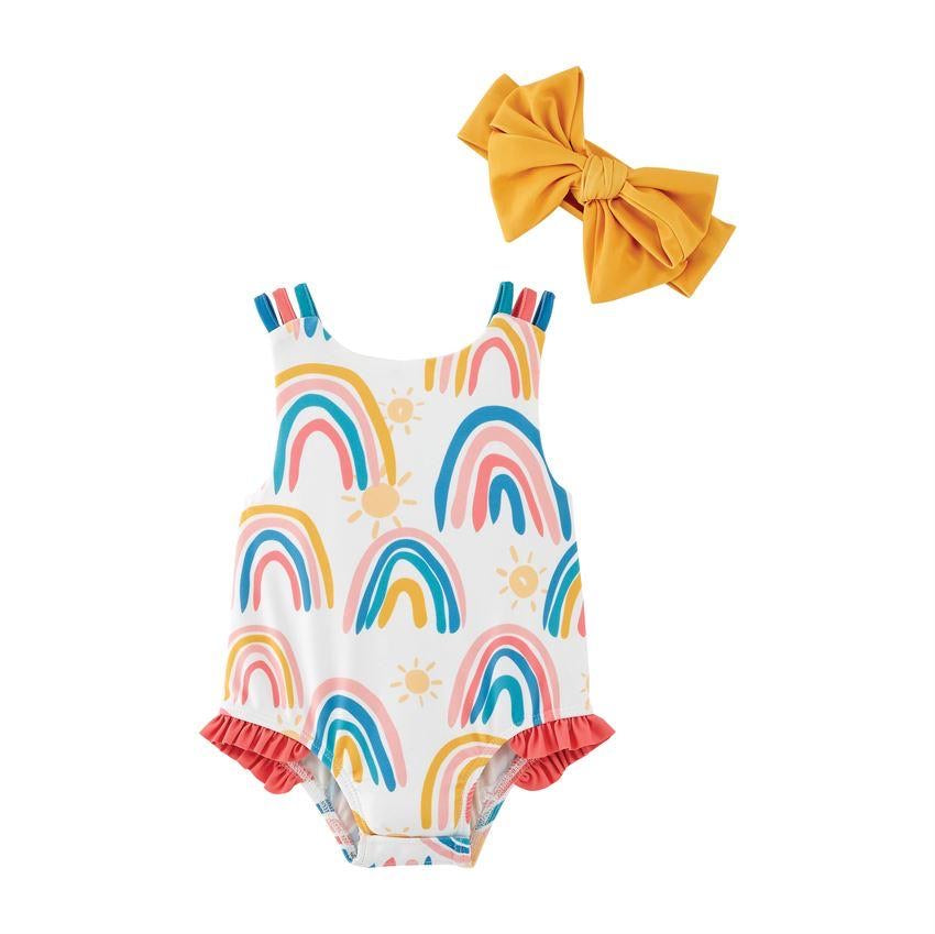 Mudpie Rainbow Swimsuit + HB
