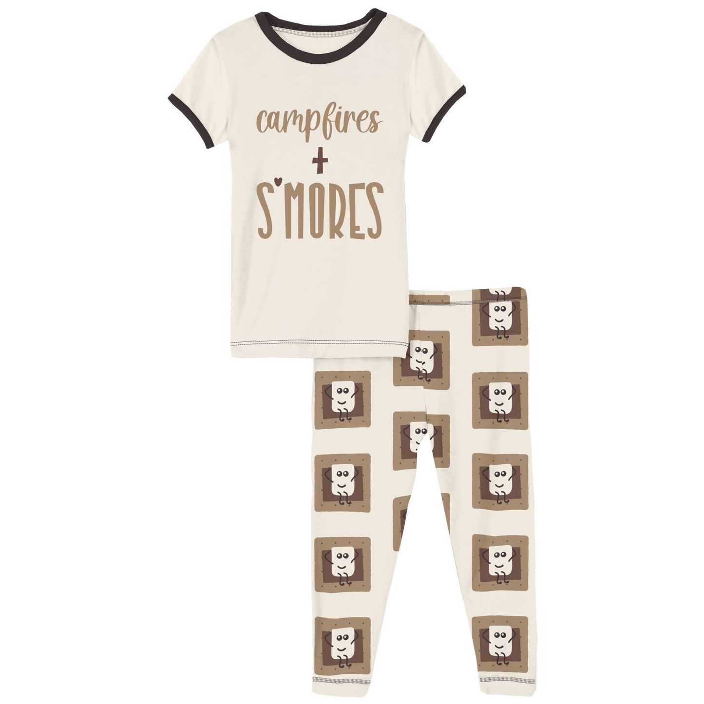 Kickee Pants Natural S’mores Short Sleeve Graphic Tee Pajama Set