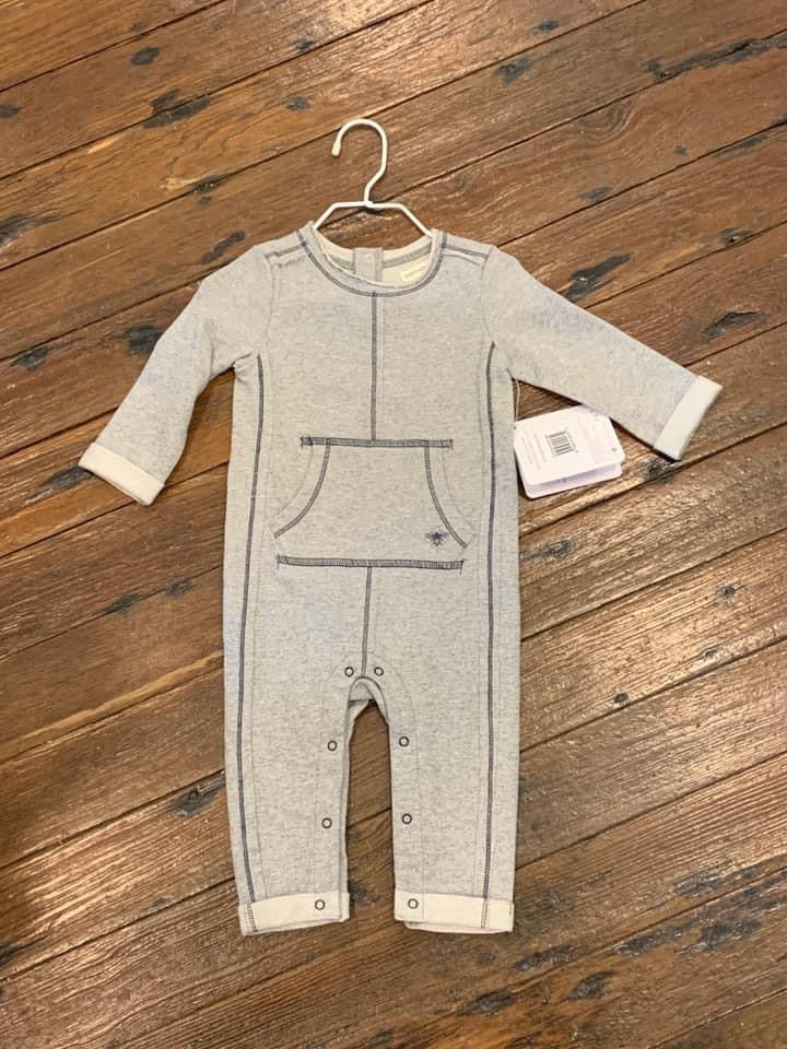 BB Grey Kangaroo Pocket Romper