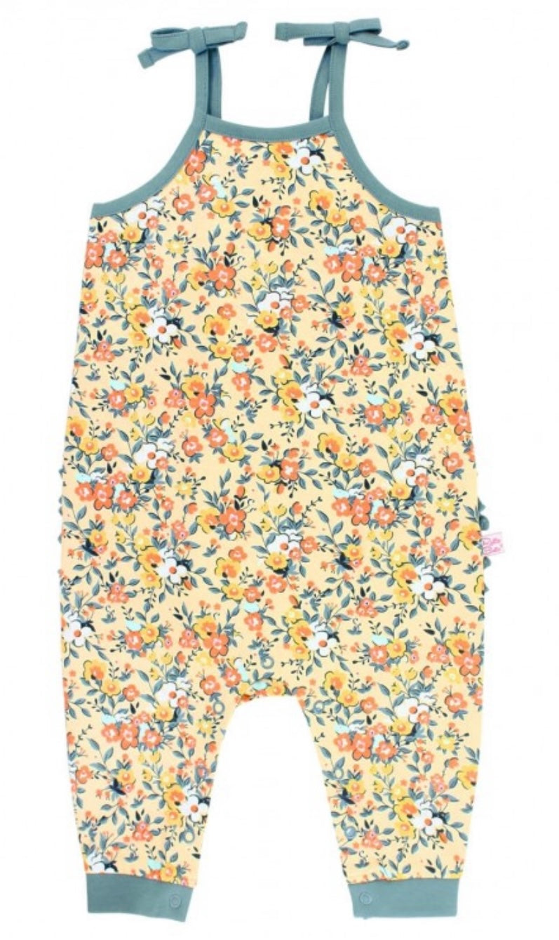 RuffleButts Summer Blooms Full Length Romper