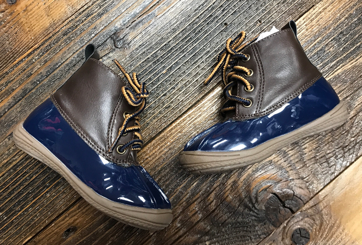 Navy/Brown Duck Boots