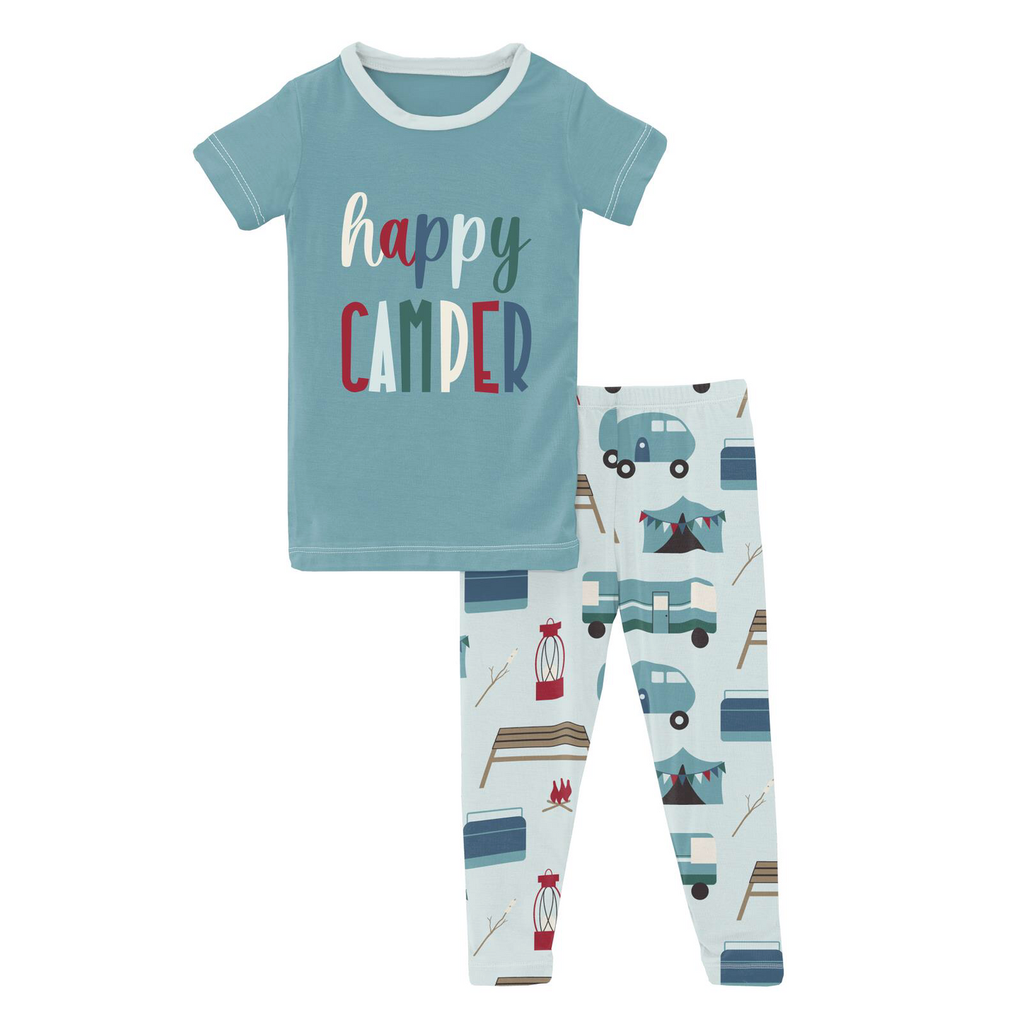 Kickee Pants Fresh Air Camping Short Sleeve Graphic Tee Pajama Set