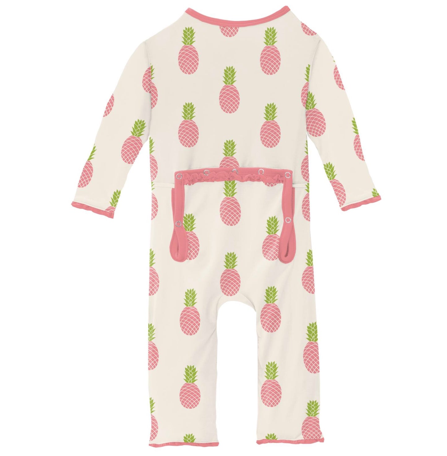 Kickee Pants Strawberry Pineapples Muffin Ruffle Coverall with Zipper