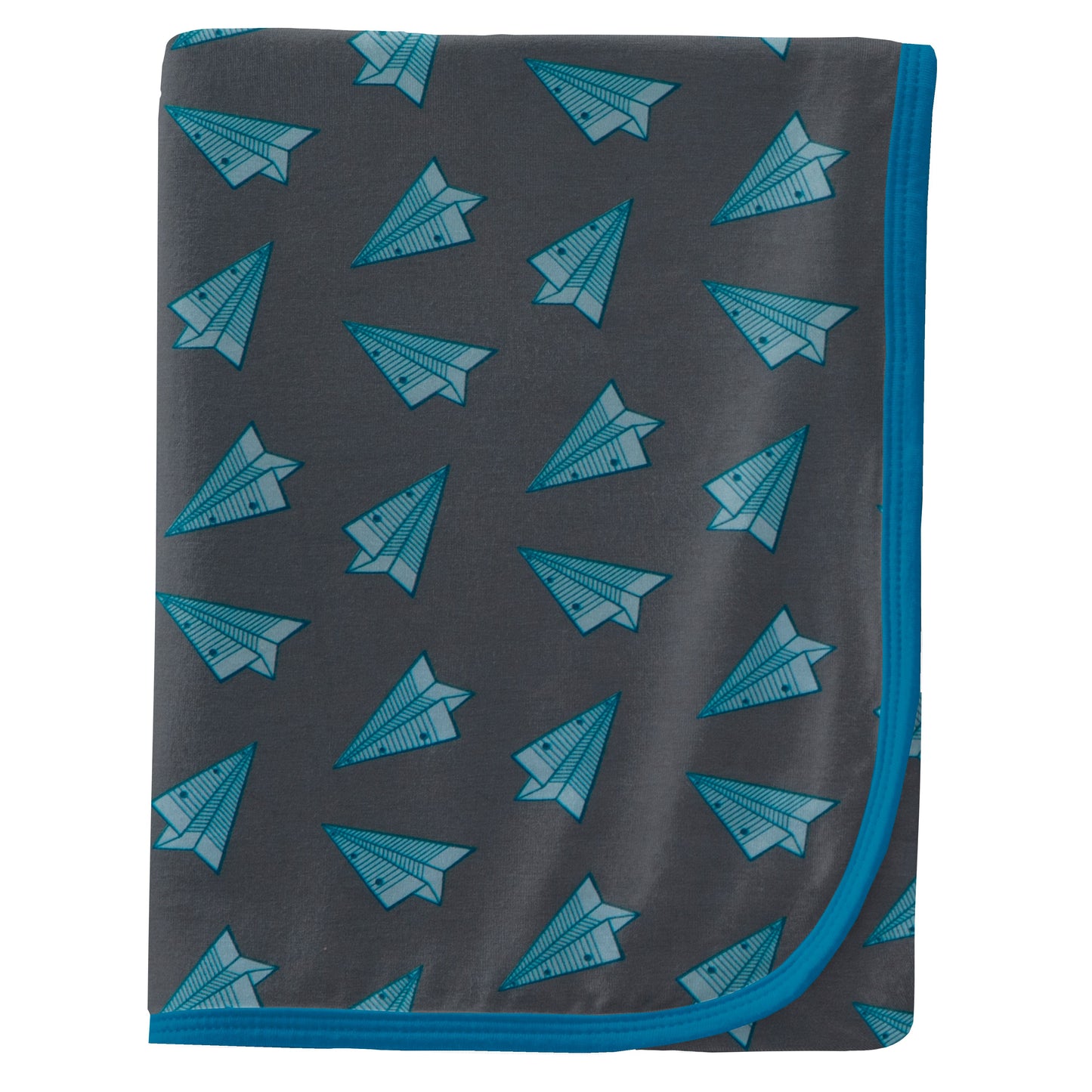 Kickee Pants Lined Paper Airplanes Print Swaddling Blanket