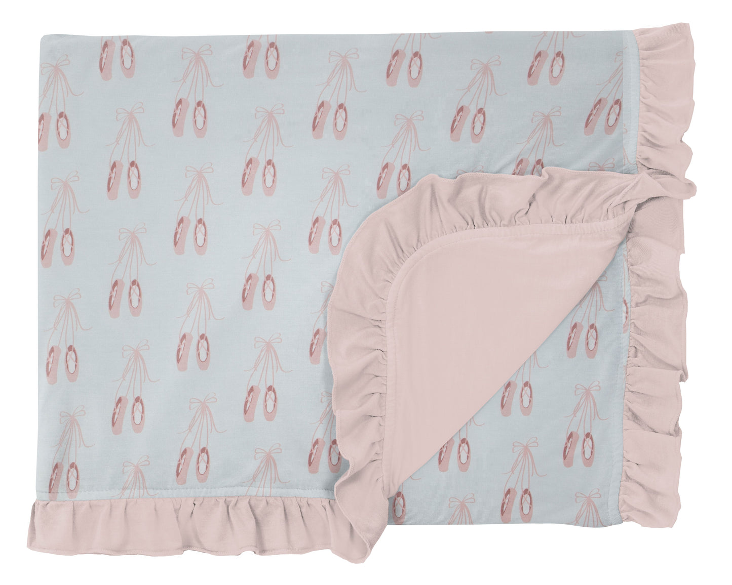 Kickee Pants Fresh Air Ballet Print Ruffle Toddler Blanket