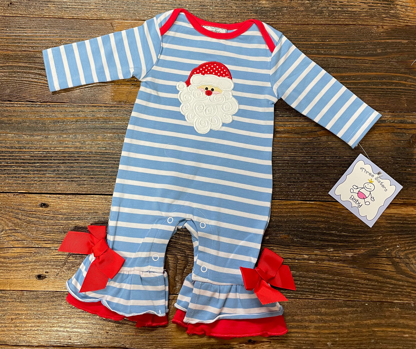 Three Sisters Santa Appl Girls Romper