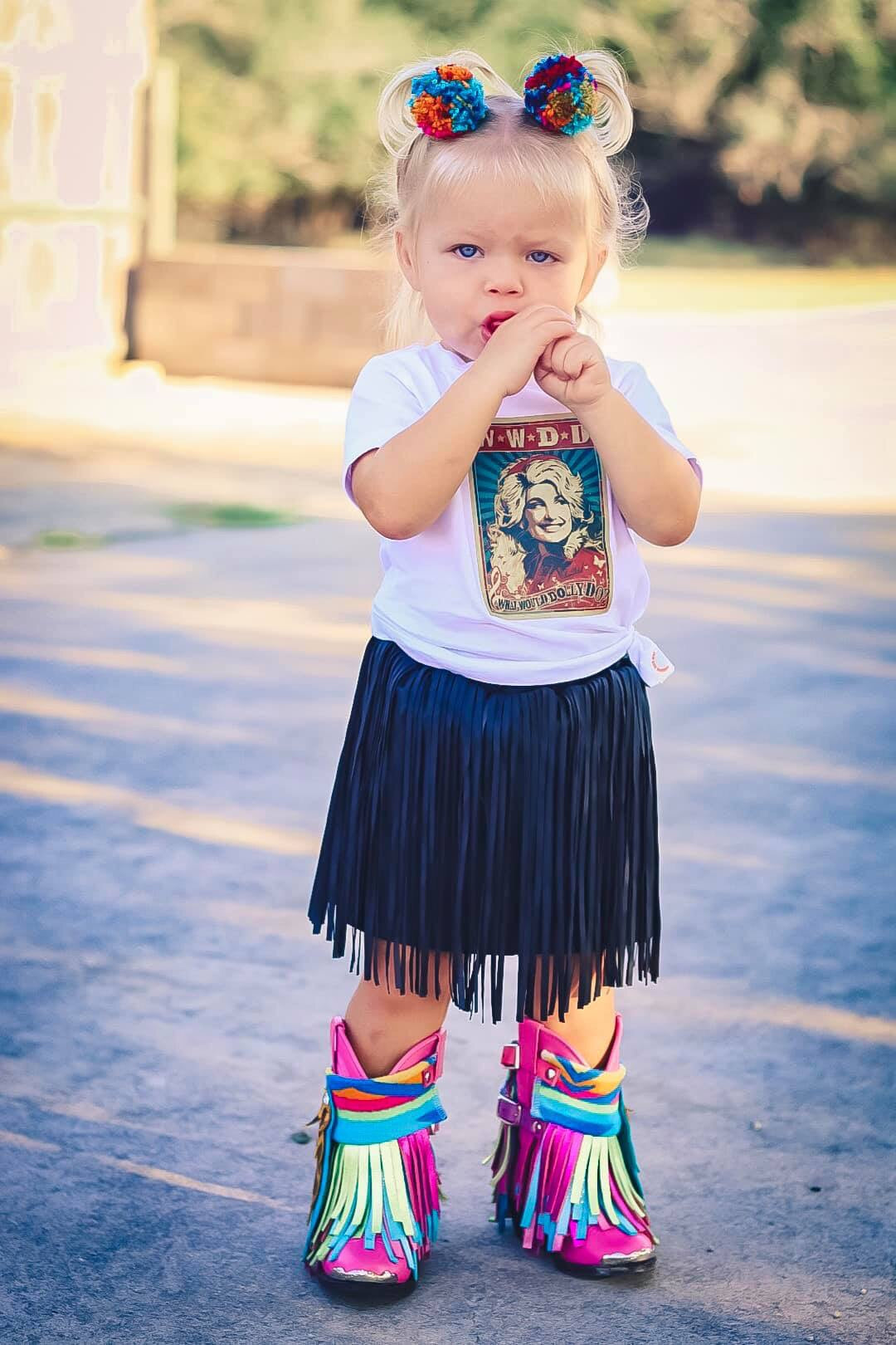 MLKids Leather Fringe Skirt