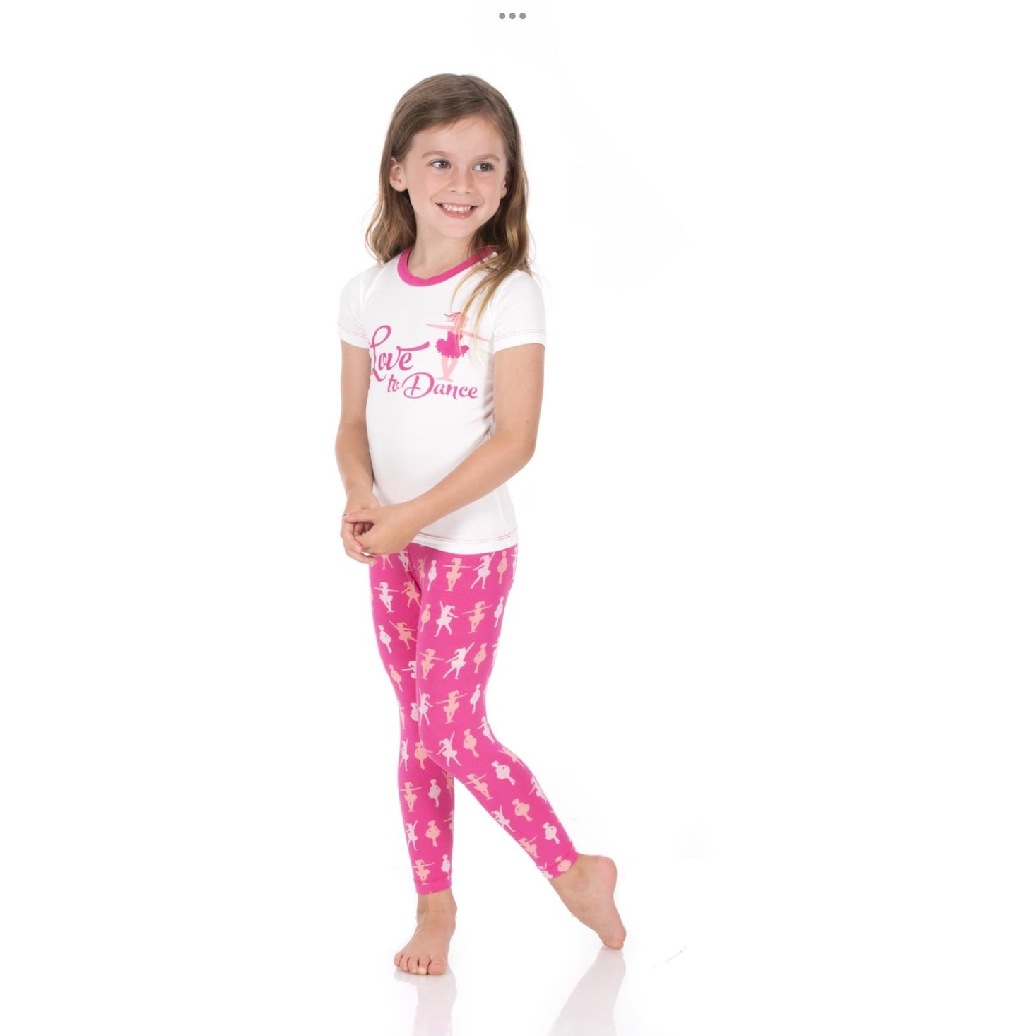 Kickee Pants Calypso Ballerina Short Sleeve Graphic Tee PJ Set