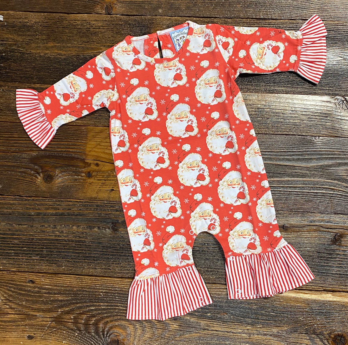 Three Sisters Santa Knit Long Sleeve Romper
