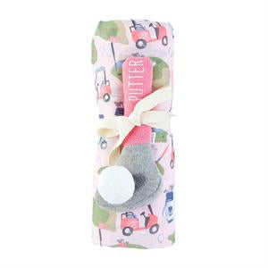 Mudpie Swaddle & Rattle Set