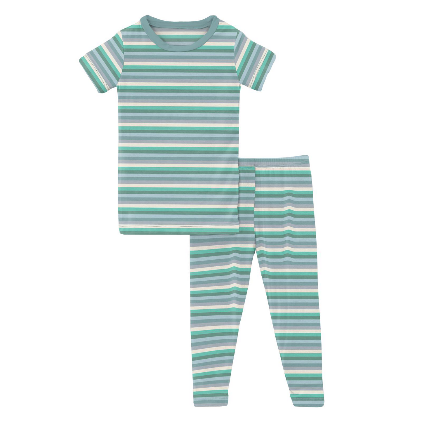 Kickee Pants April Showers Stripe Short Sleeve PJ Set