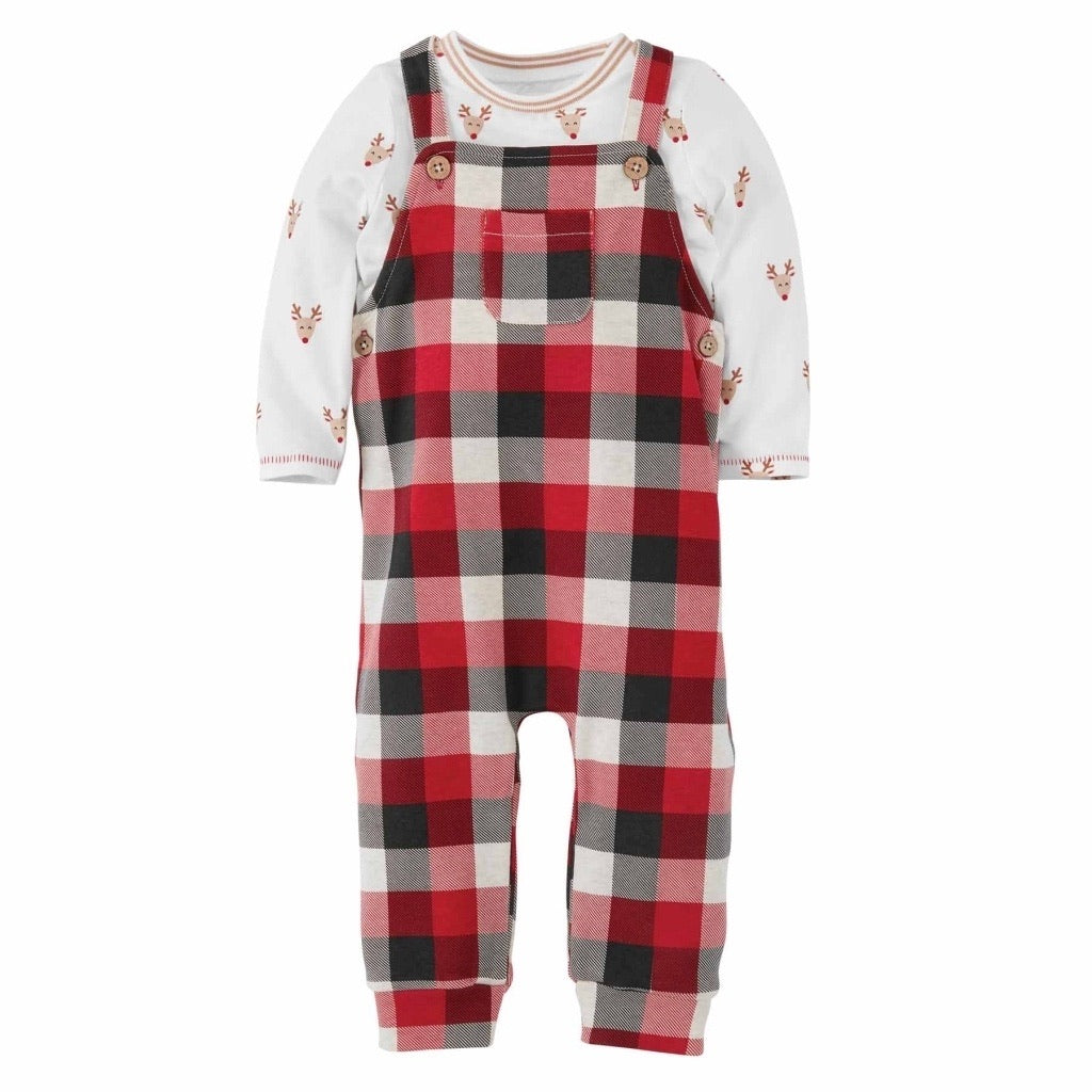 Mudpie Buffalo Check Overall Set