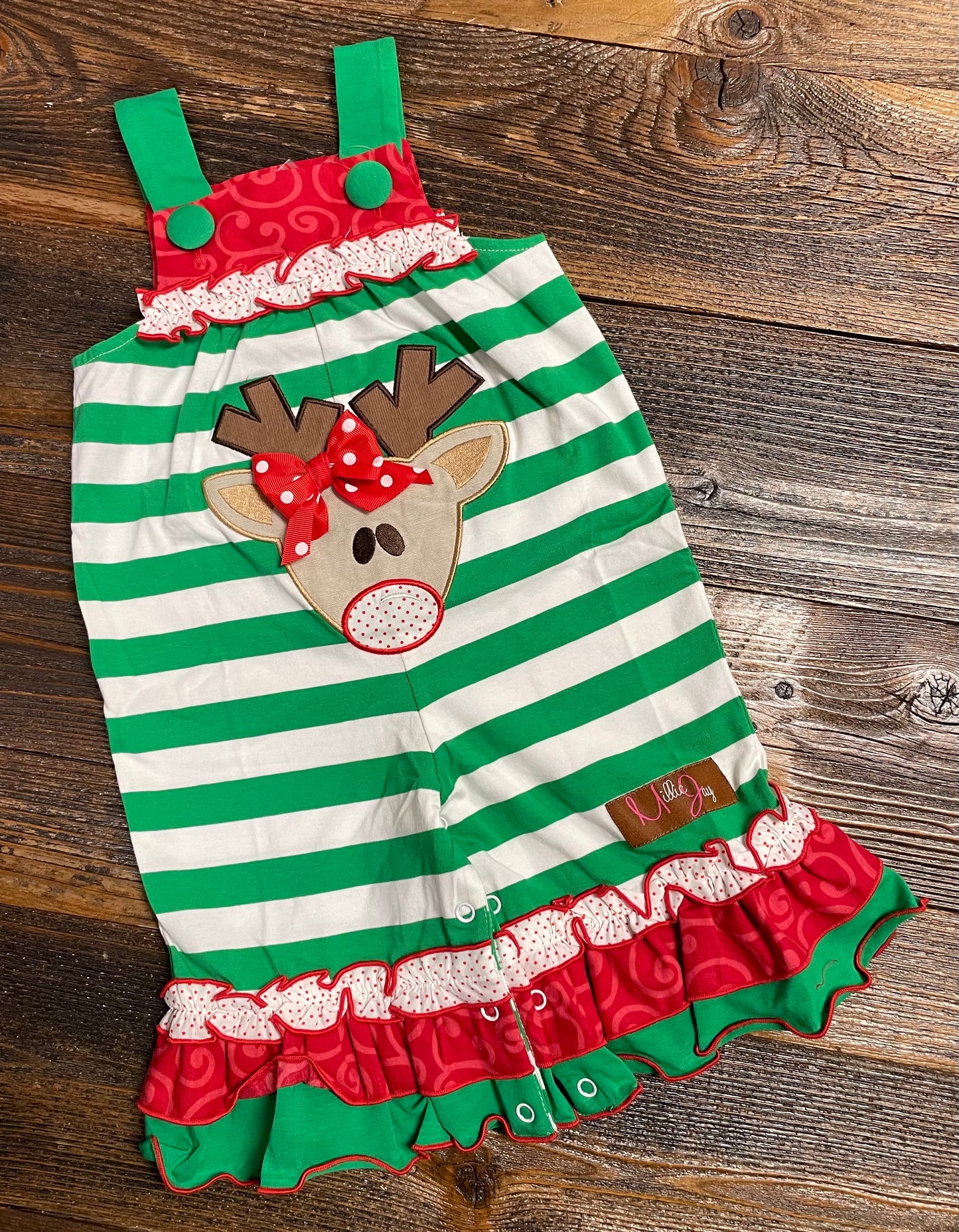 Millie Jay Rosie the Reindeer Applique Romper