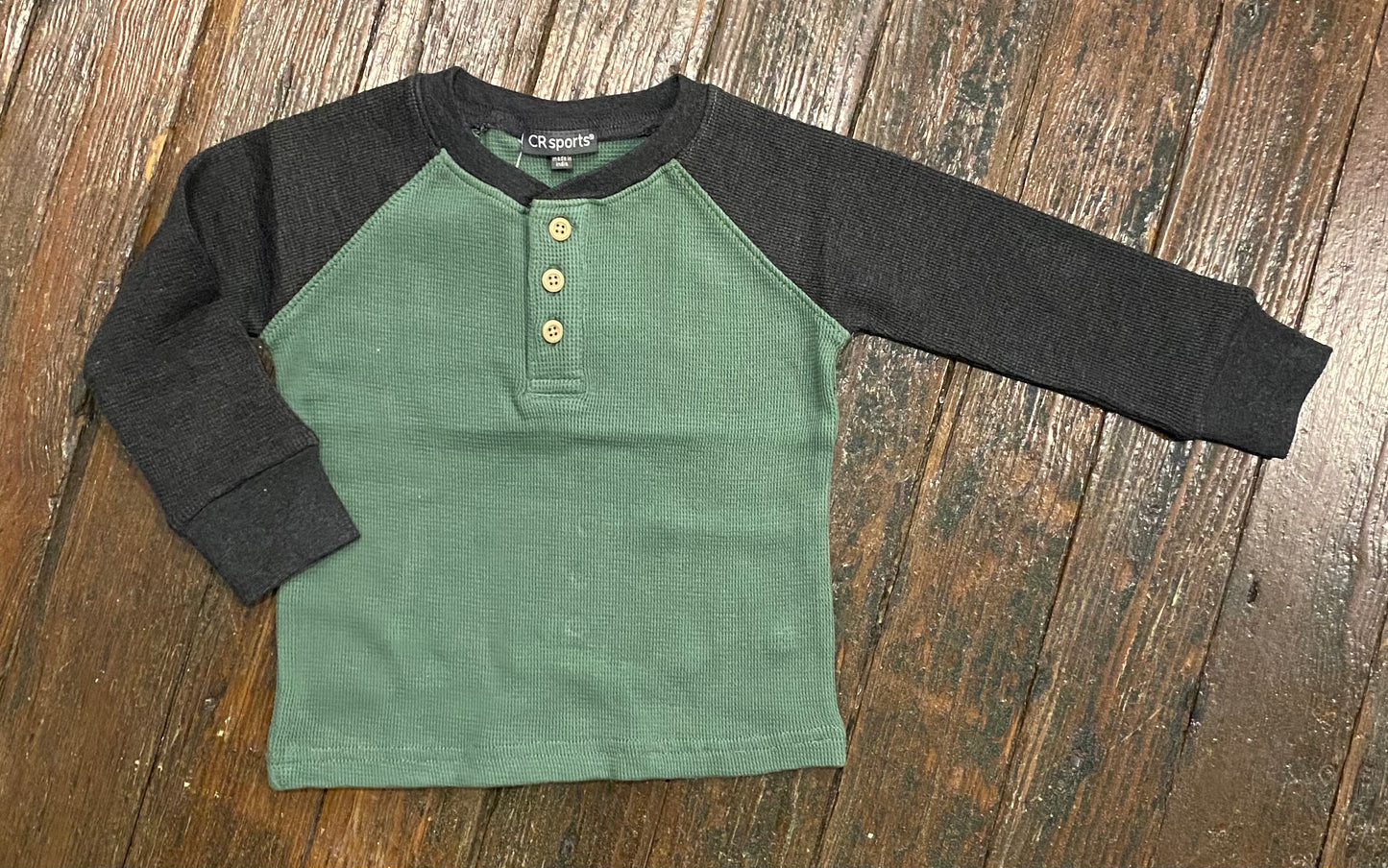CRKids Olive Color Block Raglan