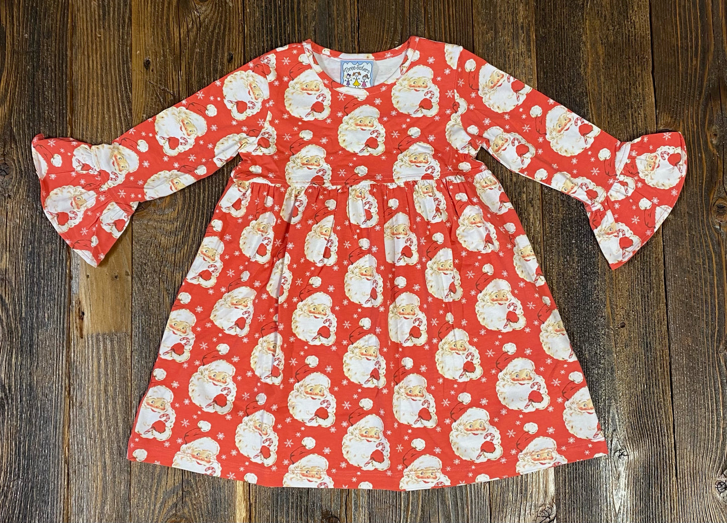 Three Sisters Santa Knit Bell Sleeve Dress