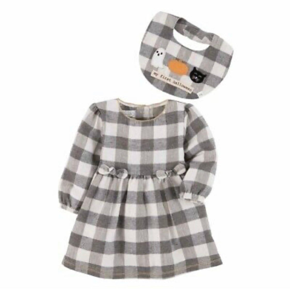 Gingham Dress & Reversible Bib