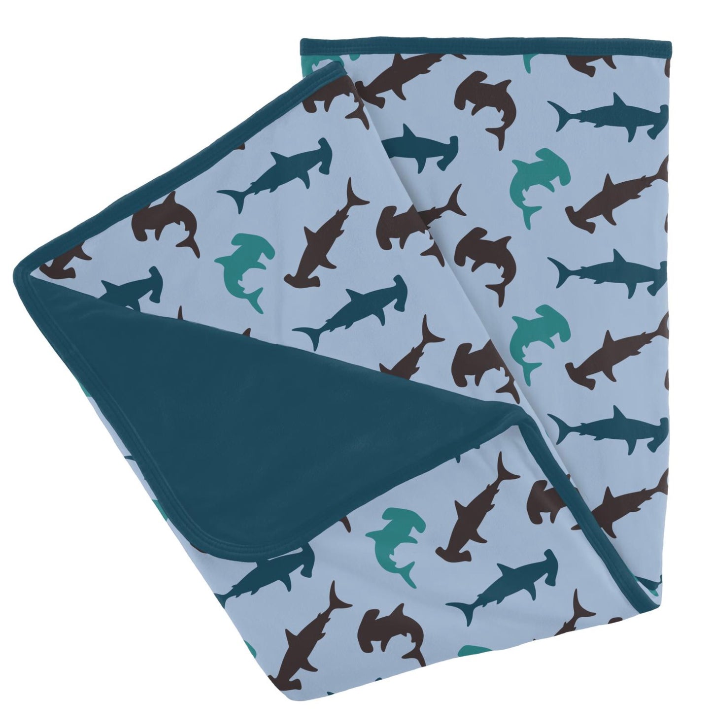 Kickee Pants Pond Hammerhead Print Stroller Blanket