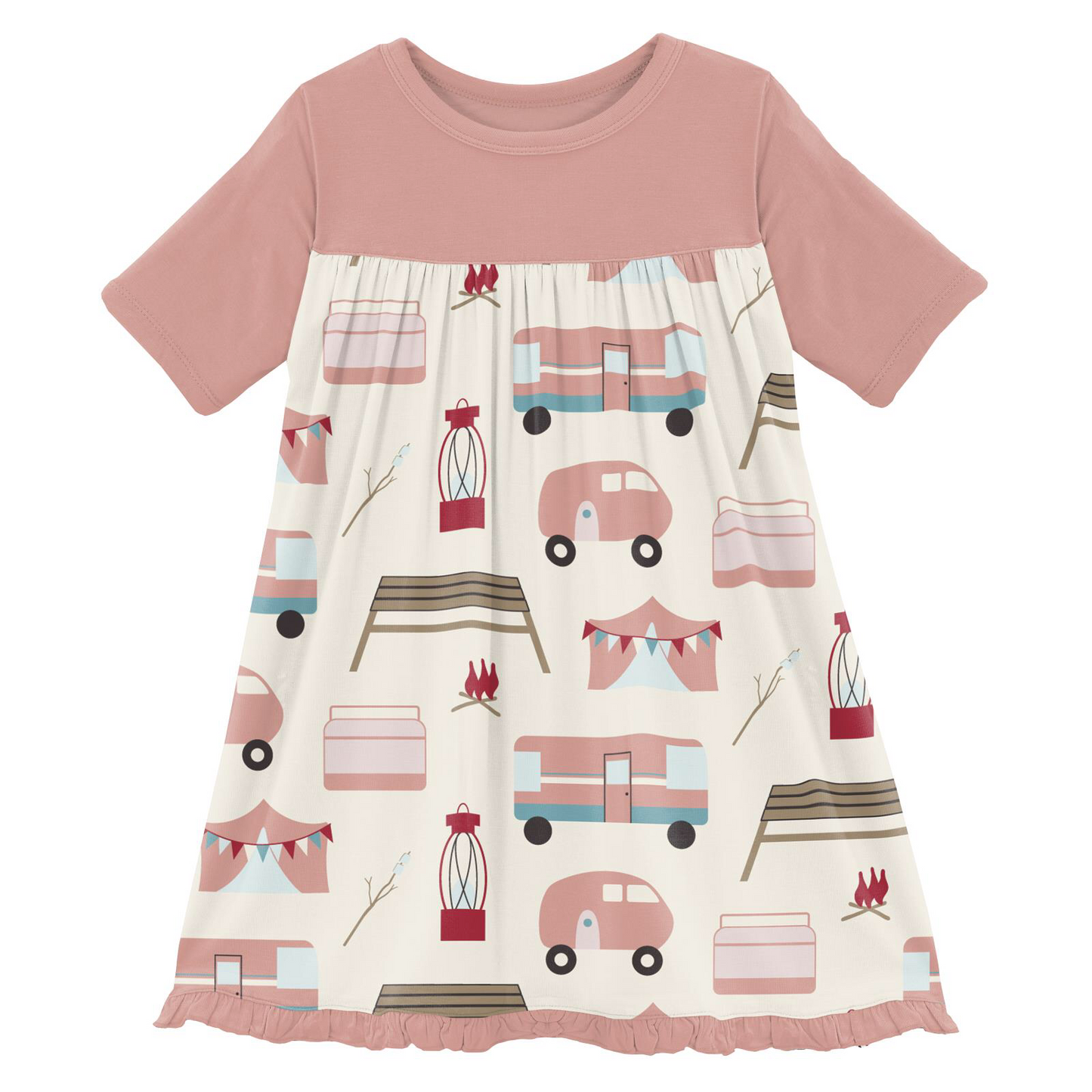 Kickee Pants Natural Camping Classic Short Sleeve Swing Dress
