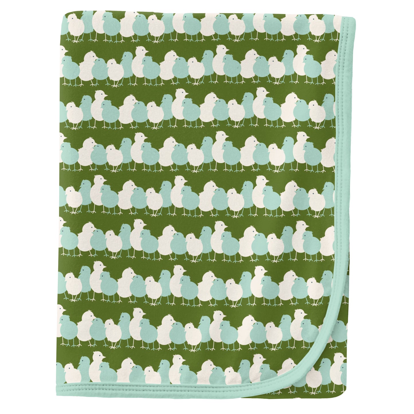 Kickee Pants Moss Chicks Print Swaddling Blanket