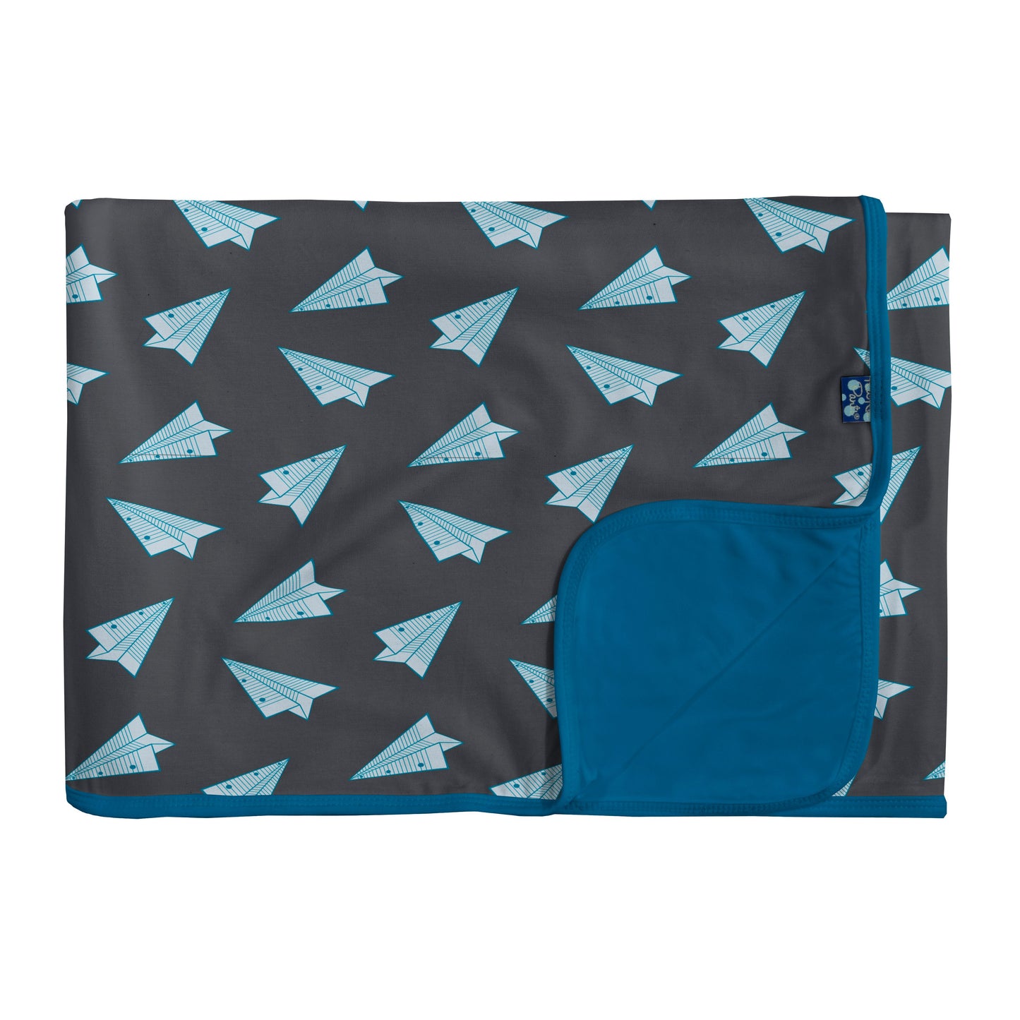 Kickee Pants Lined Paper Airplanes Print Toddler Blanket