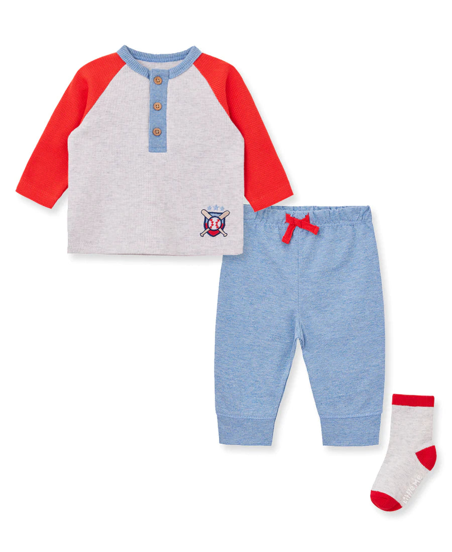 Little Me Baseball Jogger 3 PC Set
