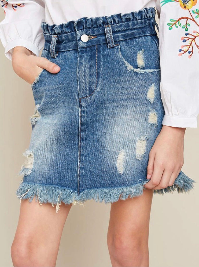 Hayden Girls High Waist Denim Skirt 5728