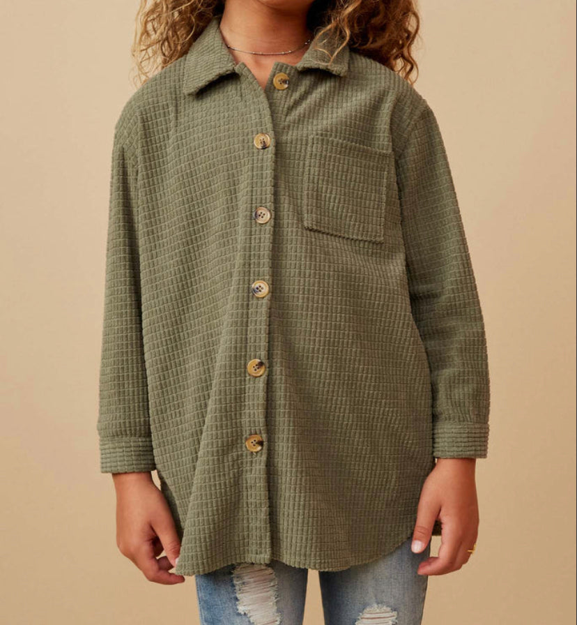 Hayden Olive Shacket 6552