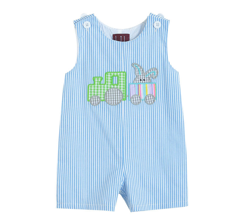 Blue Striped Bunny Romper