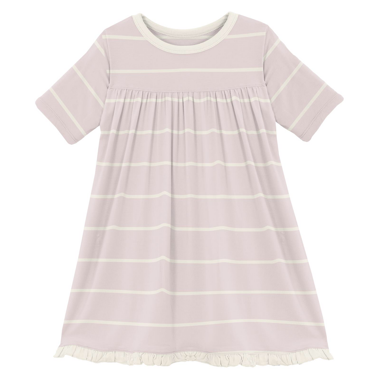 Kickee Pants Macaroon Road Trip Stripe Classic Short Sleeve Swing Dress