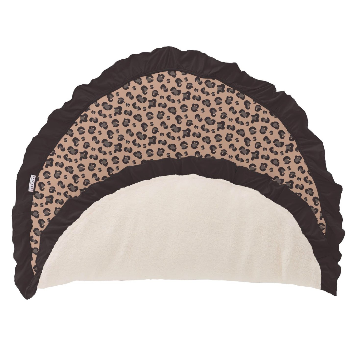 Kickee Pants Suede Cheetah Print Sherpa-Lined Ruffle Fluffle Playmat