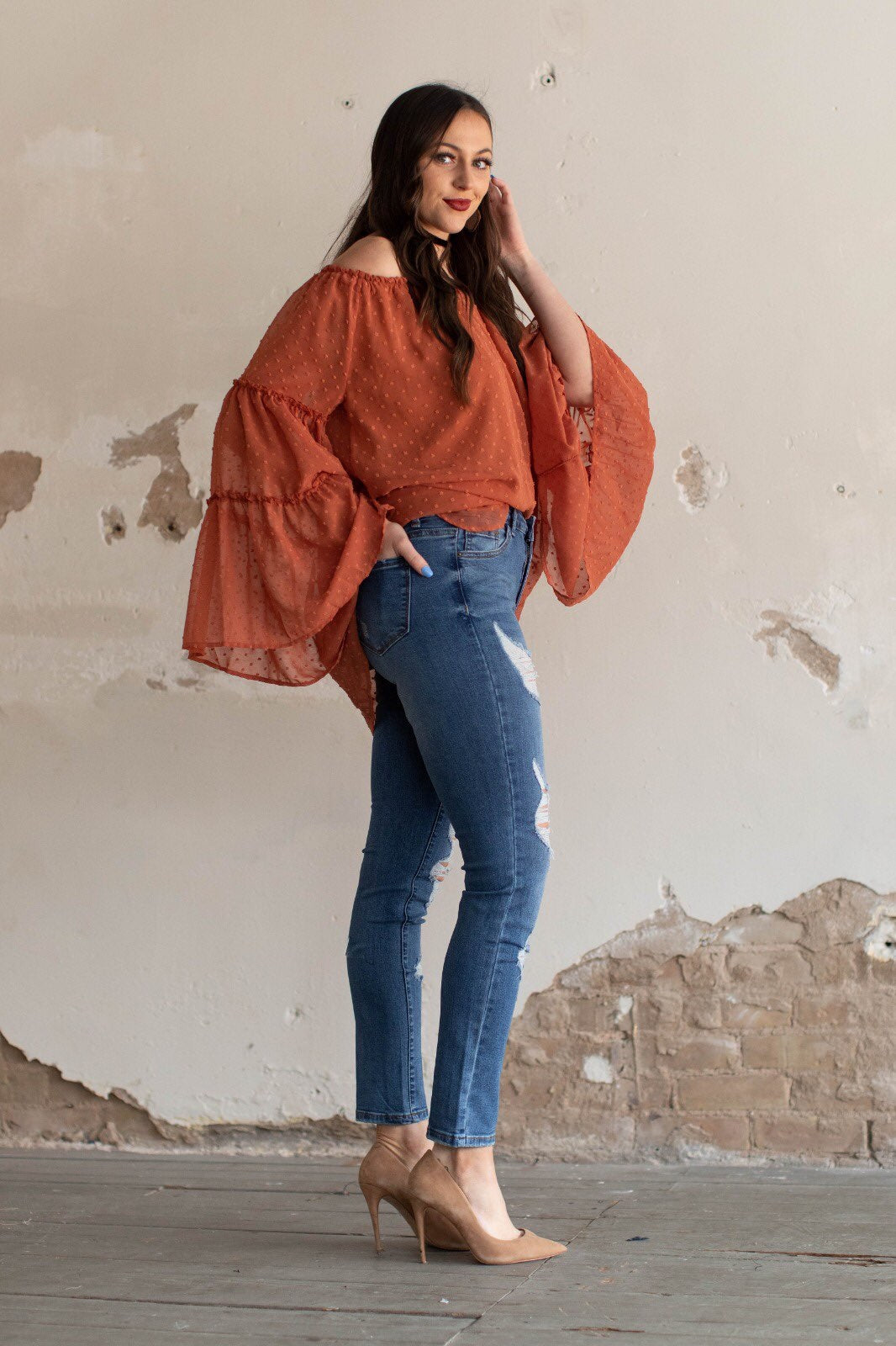 L&B Mid Wash Distressed Skinny Jean JJE1-RMW
