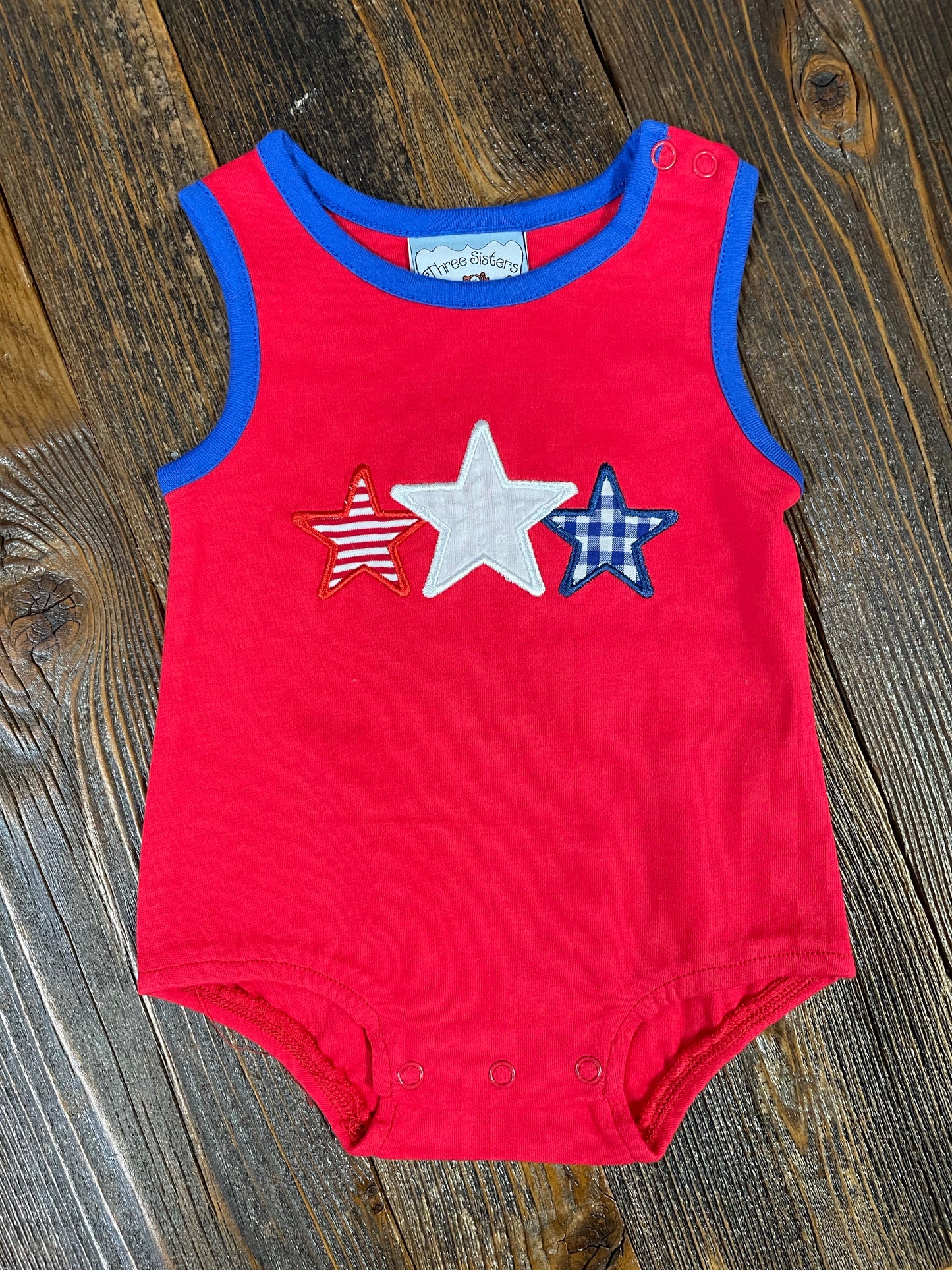 Three Sisters Stars Applique Boys Bubble