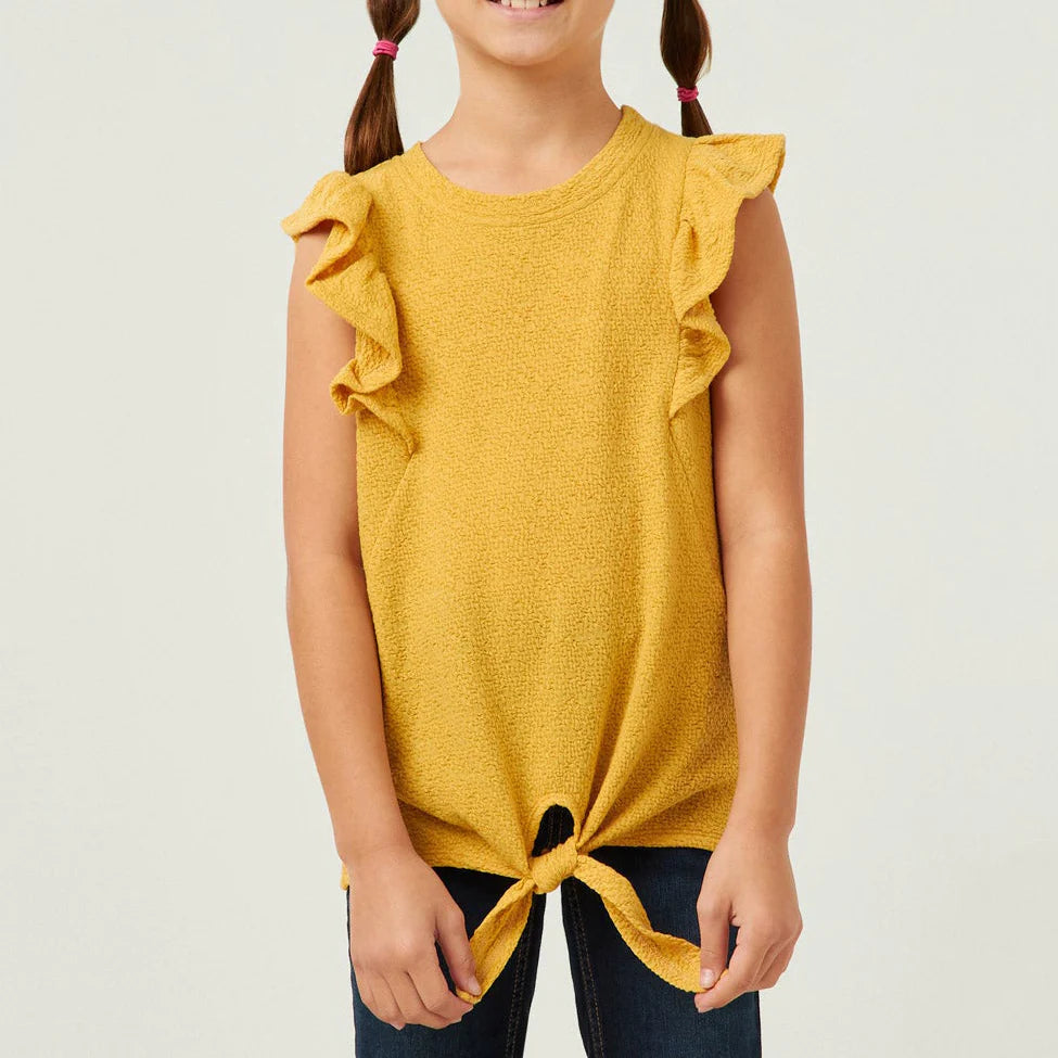 Hayden Mustard Ruffle Top 5557