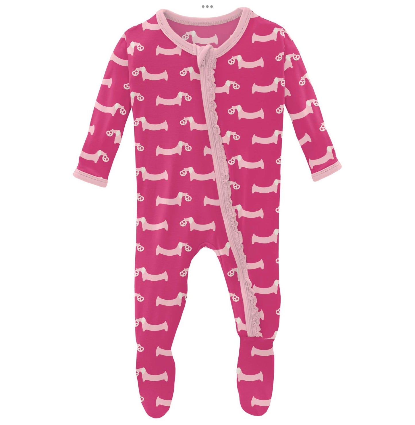 Kickee Pants Calypso Ballerina Muffin Ruffle Footie with Zipper